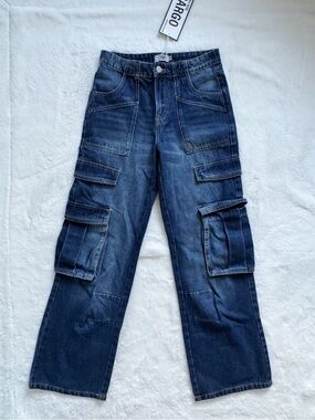 URBAN PLANET | Cargo-Style Jeans in Dark Blue